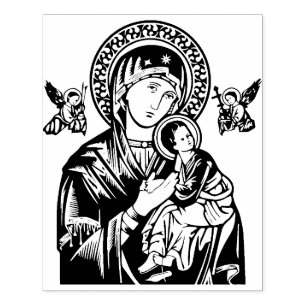 Our Lady of Perpetual Help Rubber Stamp