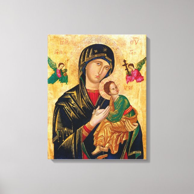 Our Lady of Perpetual Help Virgin Mary Icon Canvas Print (Front)