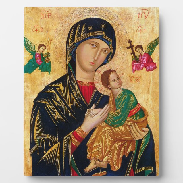 Our Lady of Perpetual help Virgin Mary Icon Russia Plaque (Front)