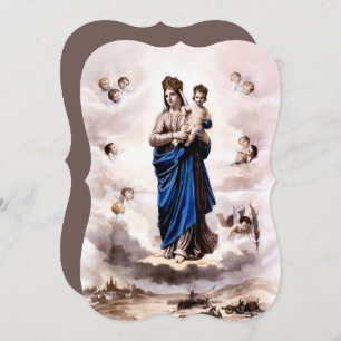 Our Lady of Prompt Succour BW with Prayer Holiday Card