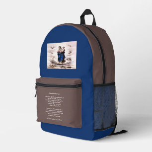 Our Lady of Prompt Succour BW with Prayer Printed Backpack