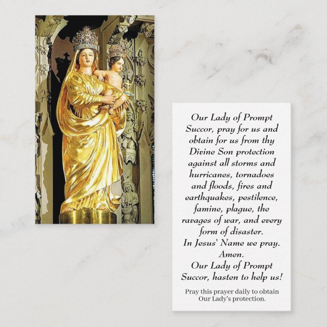 Our Lady of Prompt Succour Prayer Card (Front/Back)