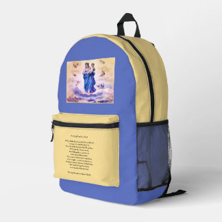 Our Lady of Prompt Succour with Prayer Printed Backpack