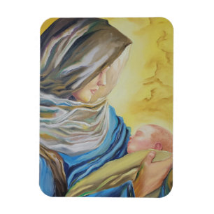 Our Lady of Silence holding baby Jesus Magnet