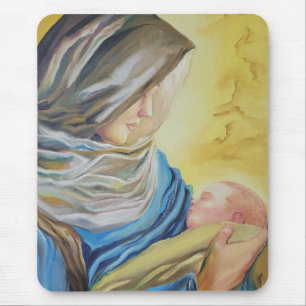 Our Lady of Silence holding baby Jesus Mouse Pad