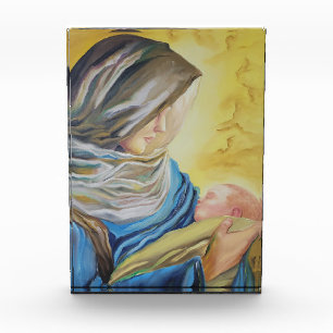 Our Lady of Silence holding baby Jesus Photo Block