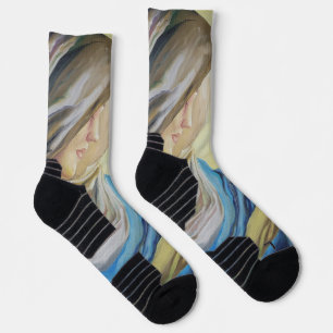 Our Lady of Silence holding baby Jesus Socks