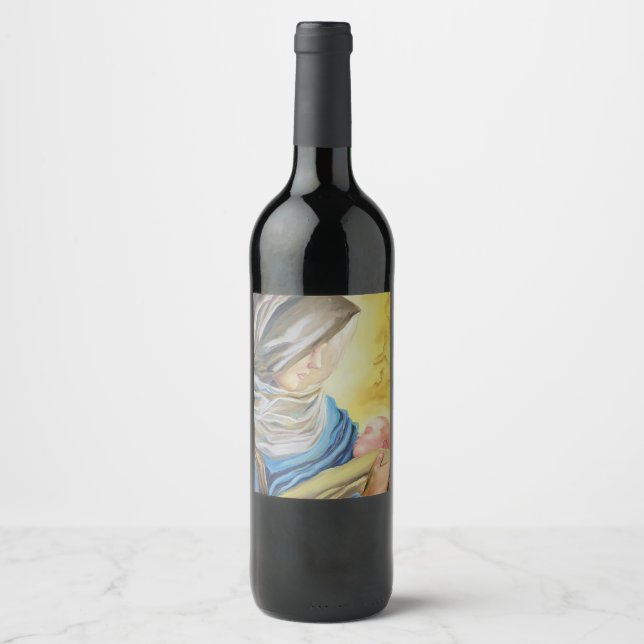 Our Lady of Silence holding baby Jesus Wine Label (Front)