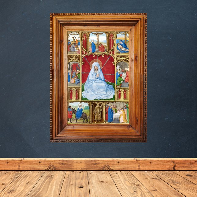 Our Lady of Sorrows Easter Lent Religious Medieval Poster (Our Lady of Sorrows Medieval Manuscript Catholic Christian Lent Poster)