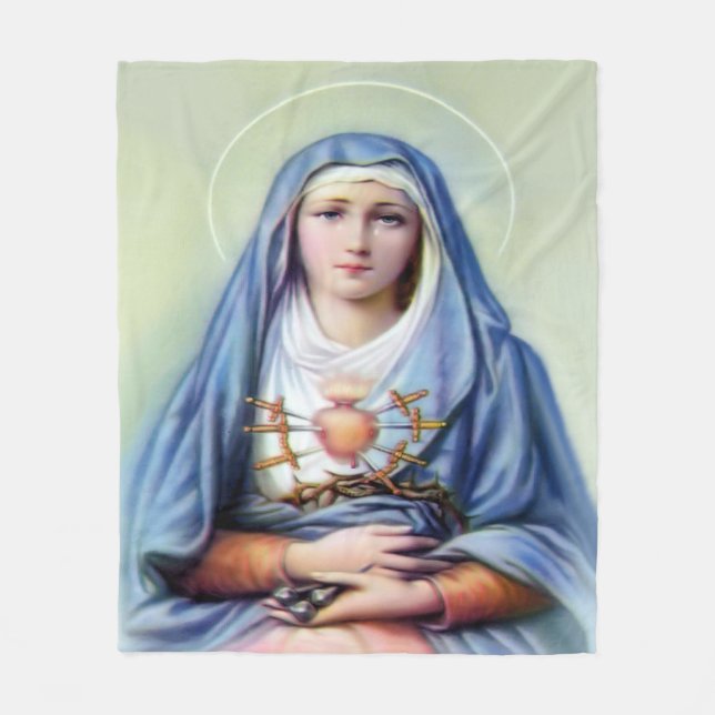 Our Lady of Sorrows Fleece Blanket (Front)