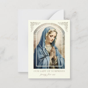 Our Lady of Surprises Prayer Catholic Holy Card