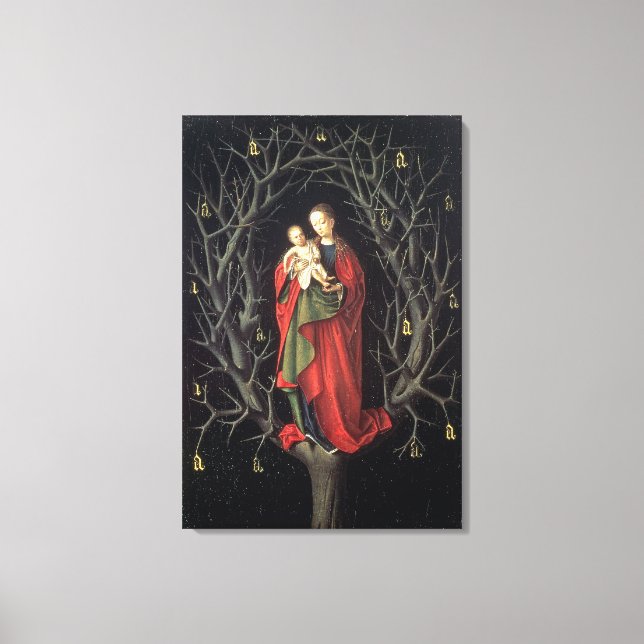 Our Lady of the Dry Tree c.1450 (oil on panel) Canvas Print (Front)