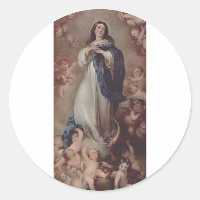 Our Lady of the Immaculate Conception Classic Round Sticker (Front)