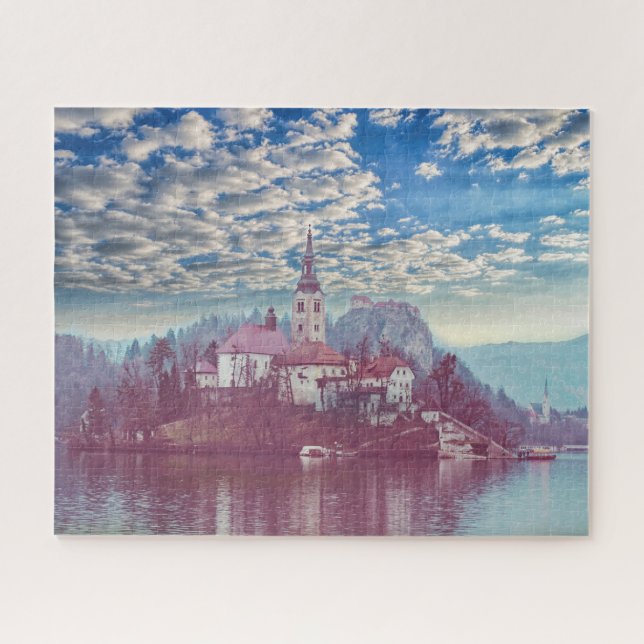 Our Lady of the Lake Lake Bled Slovenia 16x20 520 Jigsaw Puzzle (Horizontal)