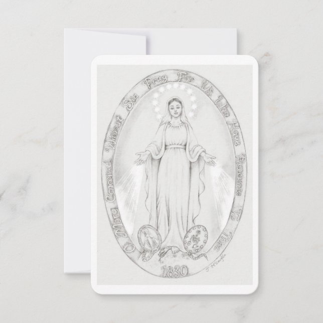 Our Lady of the Miraculous Medal Prayer Card (Front)