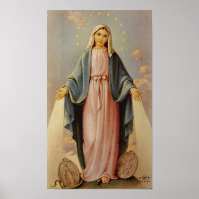 Our Lady of the Rosary Blessed Mother Virgin Mary Poster (Front)