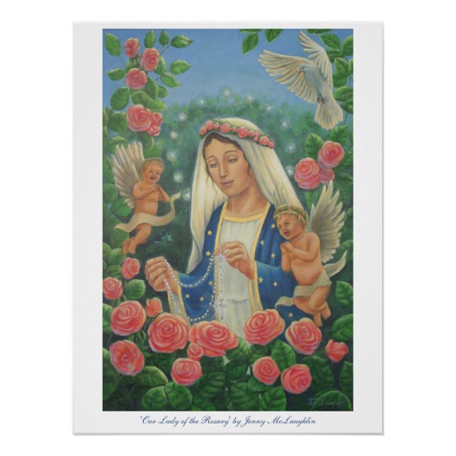 'Our Lady of the Rosary' by Jenny McLaughlin Poster (Front)