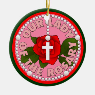 Our Lady of the Rosary Ceramic Tree Decoration