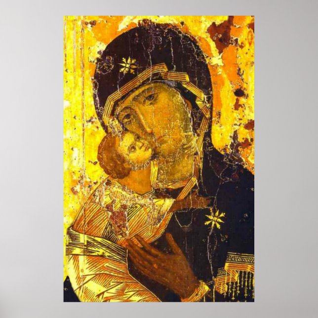 Our Lady of Vladimir Virgin Mary Icon  Poster (Front)