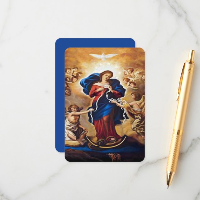 Our Lady Undoer of Knots Enclosure Card (Front/Back In Situ)