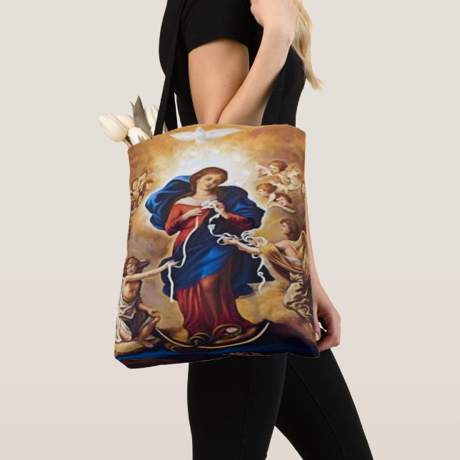 Our Lady Undoer of Knots Tote Bag (Close Up)