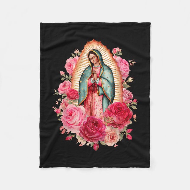 Our Lady Virgen De Guadalupe Saint Virgin Mary Nk  Fleece Blanket (Front)