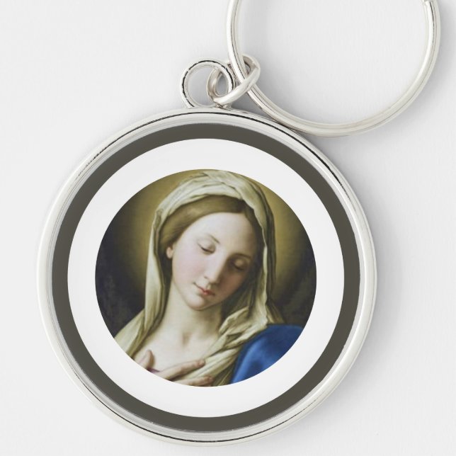 Our Lady, Virgin Mary, Madonna Keyring (Front)