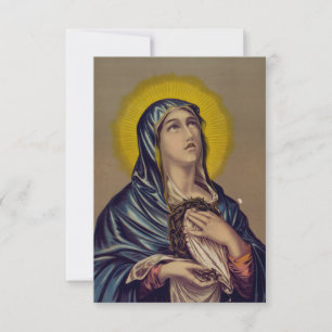 Our Lady with Crown of Thorns Holy Card