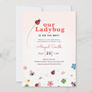 Our Ladybug Is On The Way Baby Shower Invitation