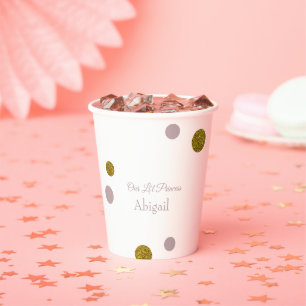 Our Li'l Princess Gold and Rose Gold Paper Cups