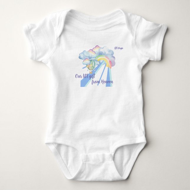 "Our lit'l gift from Heaven" Customisable  Baby Bodysuit (Front)