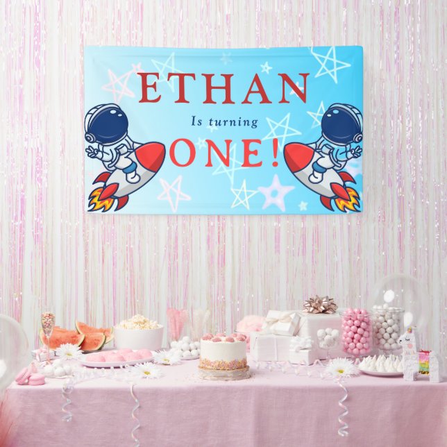 Our Little Astronaut Turns One! Space Banner Fun (Party)