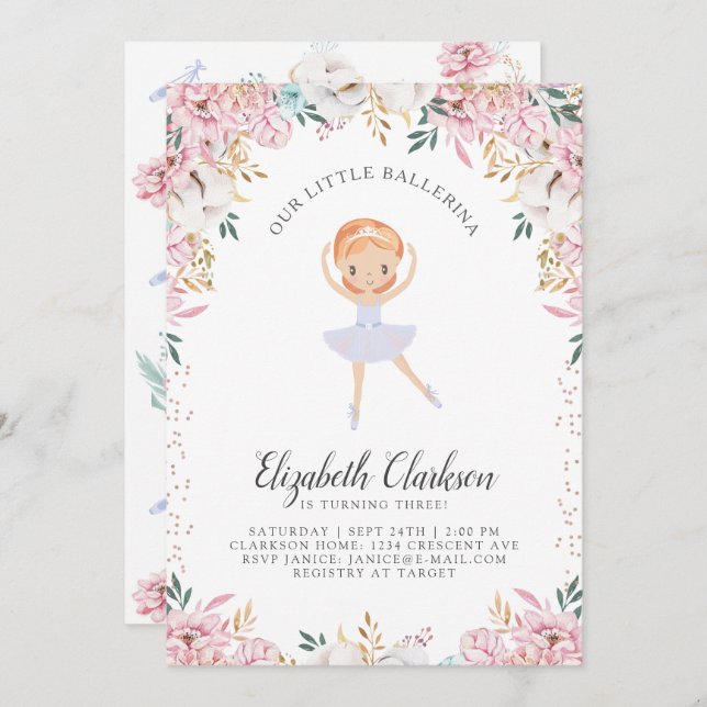 Our Little Ballerina Birthday Card (Front/Back)