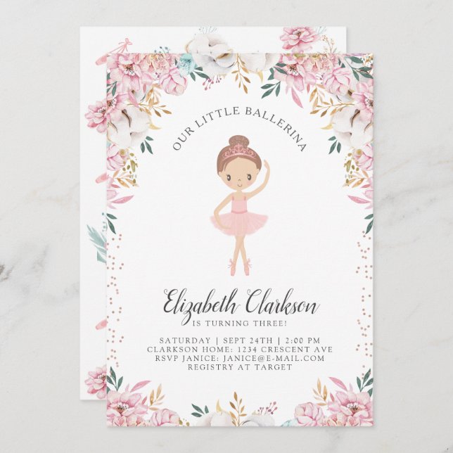 Our Little Ballerina Birthday Card (Front/Back)