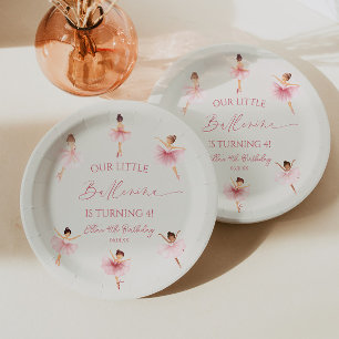 Our Little Ballerina Pink Ballet Birthday Party Paper Plate