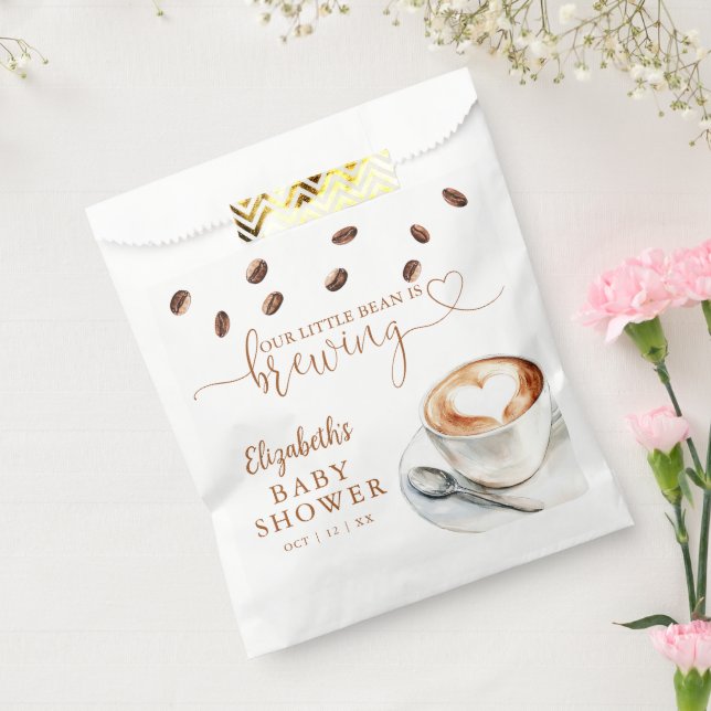 Our Little Bean Is Brewing Coffee Baby Shower Favour Bags (Sealed)