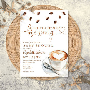 Our Little Bean Is Brewing Coffee Baby Shower Invitation