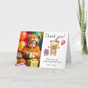 Our Little Bear Birthday Thank you Card