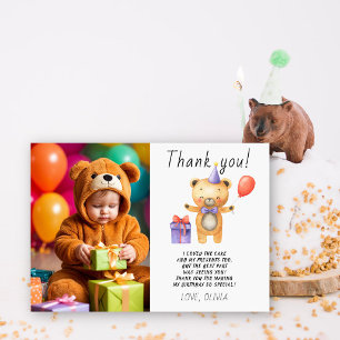 Our Little Bear Birthday Thank you Card