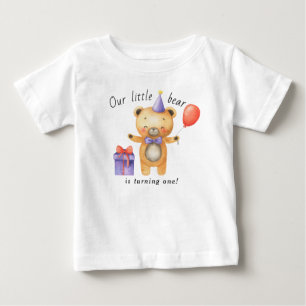 Our Little Bear is turning one Kids Birthday Baby T-Shirt