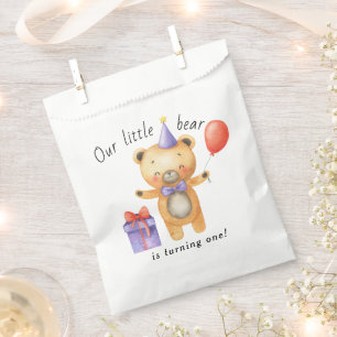 Our Little Bear is turning one Kids Birthday Favour Bags
