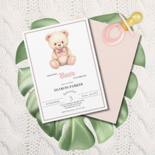 Our Little Bear on the Way Spring Fall Baby Shower Invitation