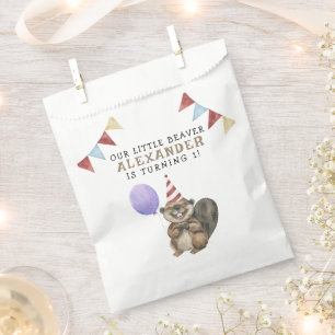 Our Little Beaver 1st Birthday Party Favour Bags