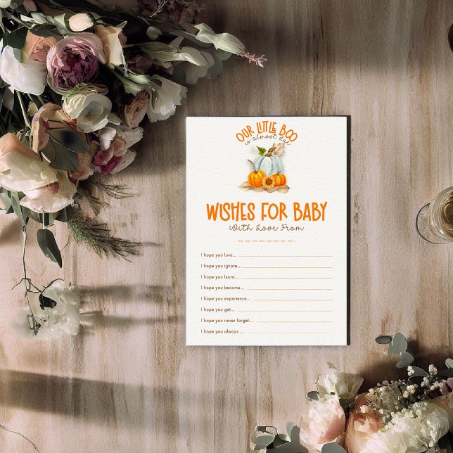 Our Little Boo Baby Shower Wishes for Baby Game Enclosure Card (Creator Uploaded)