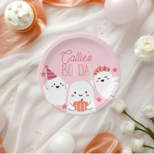 Our Little Boo Birthday Decorations Paper Plate