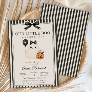 Our Little Boo Cute Ghost Halloween Baby Shower Invitation