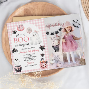 Our Little BOO Ghost Halloween 2nd Birthday Photo Invitation