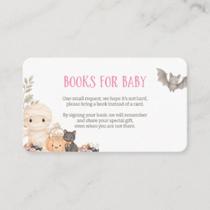 Our Little Boo Girl Baby Shower Books for Baby Enclosure Card
