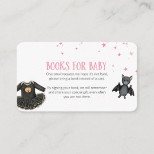 Our Little Boo Girl Baby Shower Books for Baby Enclosure Card