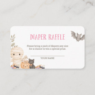 Our Little Boo Girl Baby Shower Diaper Raffle Enclosure Card